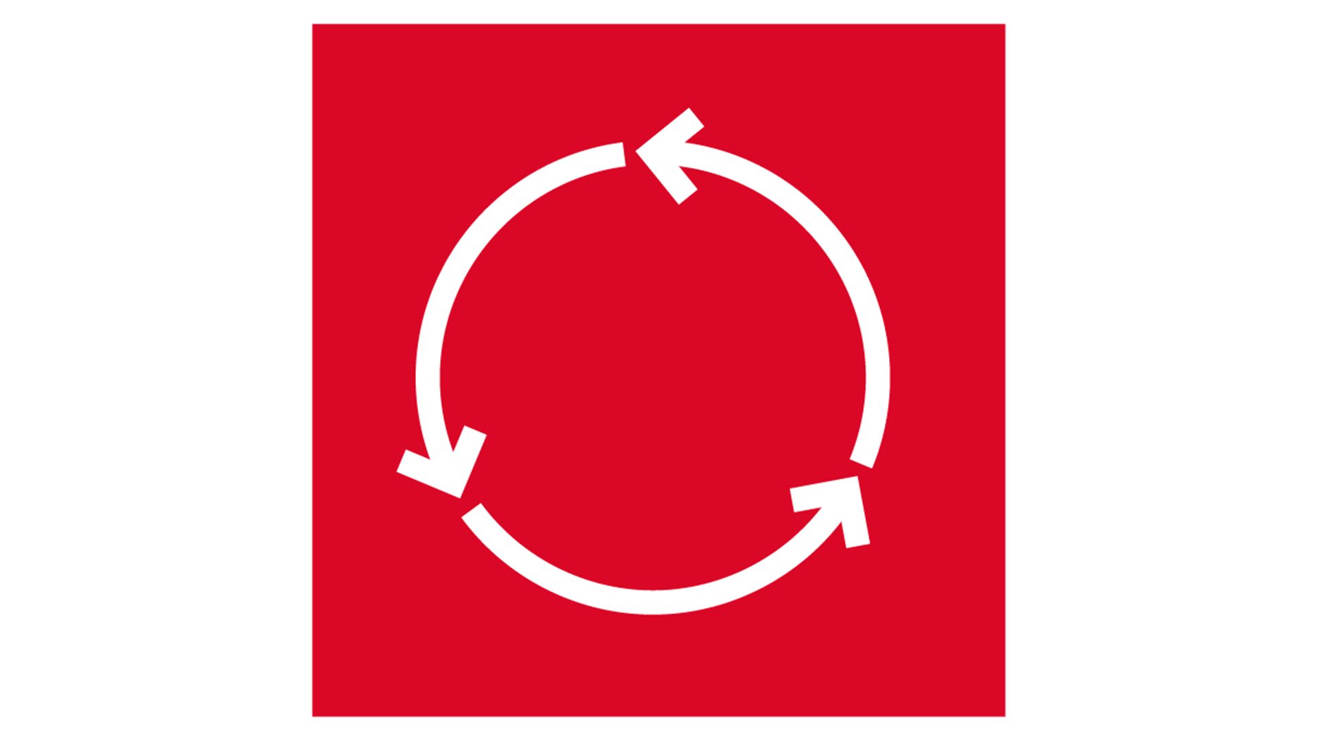 ROCKWOOL Icon mit drei Pfeilen, die einen Kreis bilden, als Symbol für den Steinwolle-Vorteil Ökologie